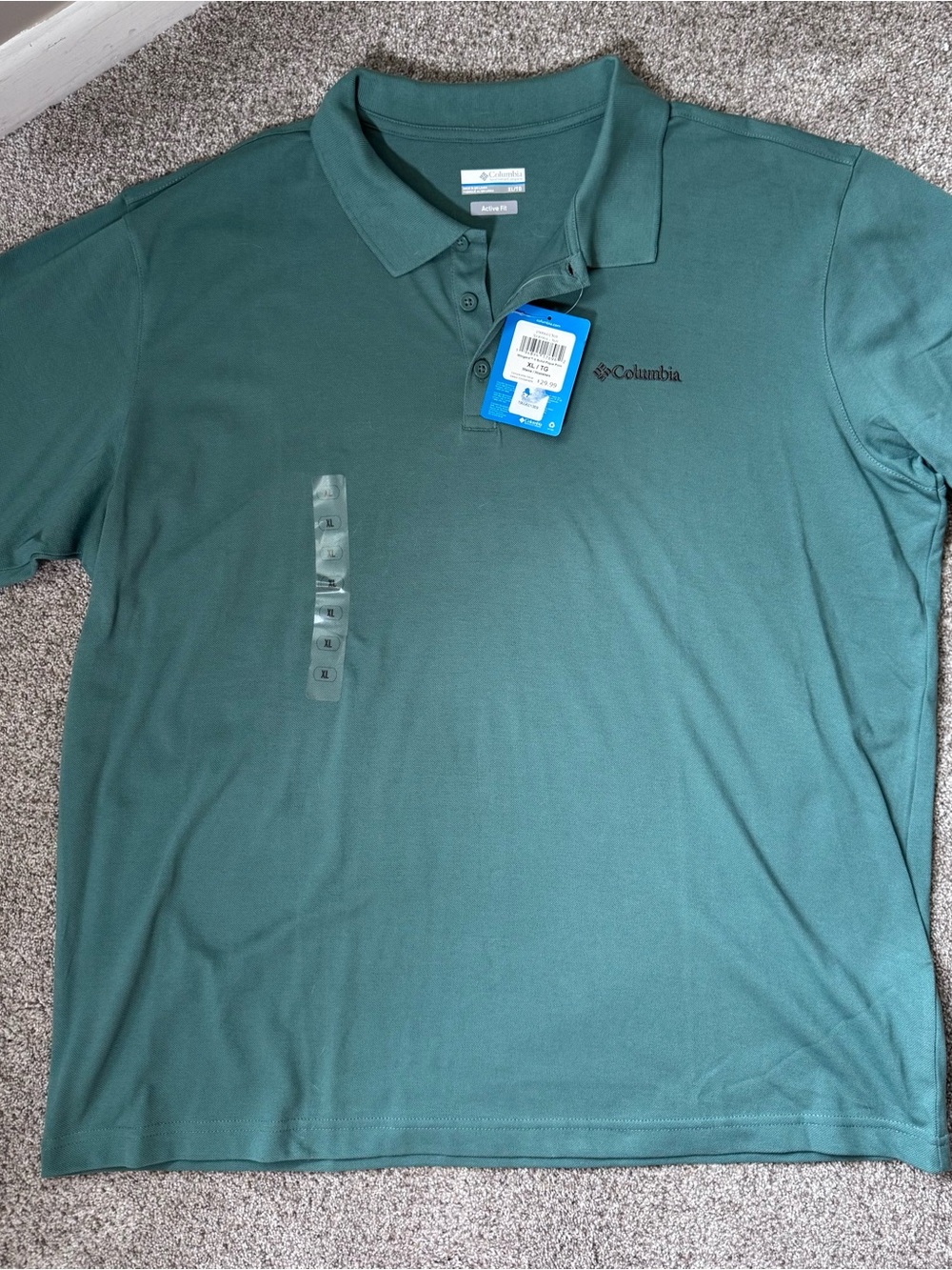 Columbia Men's Teal Green Polo Shirt
